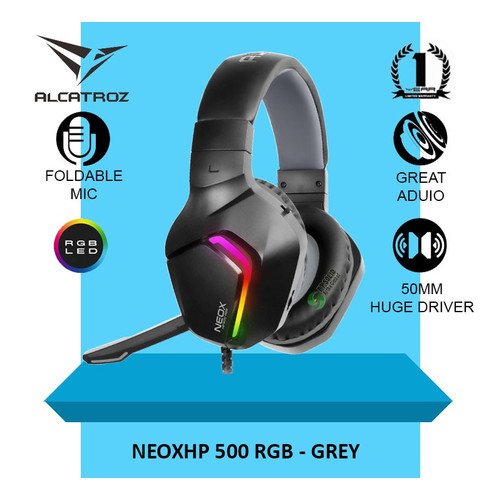 Alcatroz NEOX HP500 2.1 RGB Gaming Headset White Gray